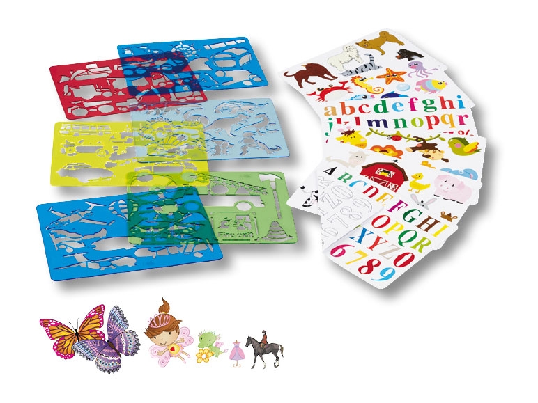 Set de pochoirs à dessin, 6 pièces