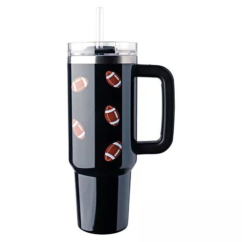 40 oz Thirst Crusher Tumbler - Black Football