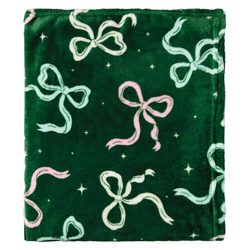 50" x 60" Christmas Throw - Bow