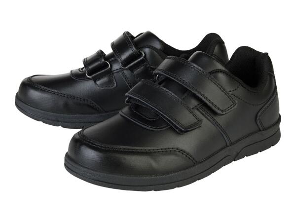 Kids' Leather School Shoes With Hoop & Loop Fasteners