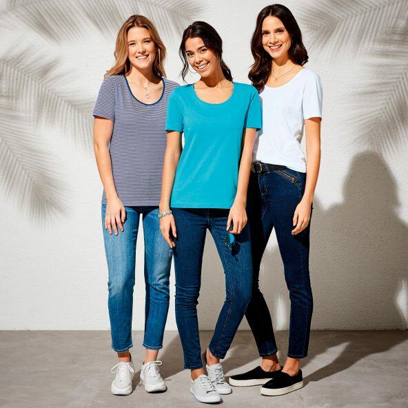 Basic T-shirts voor dames, 3 st.