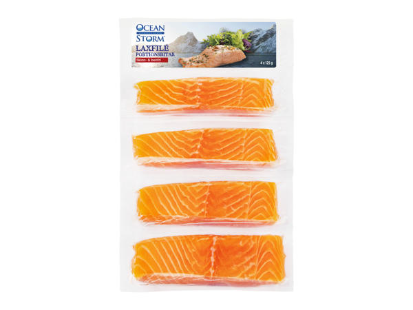 Laxfilé i portioner