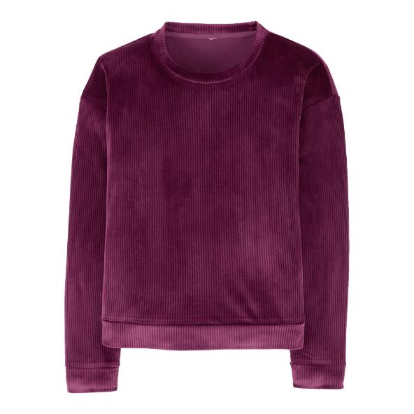 UP2Fashion(R) 				T-shirt à manches longues en velours côtelé