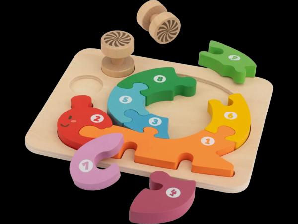 Wooden Puzzle with Numbers