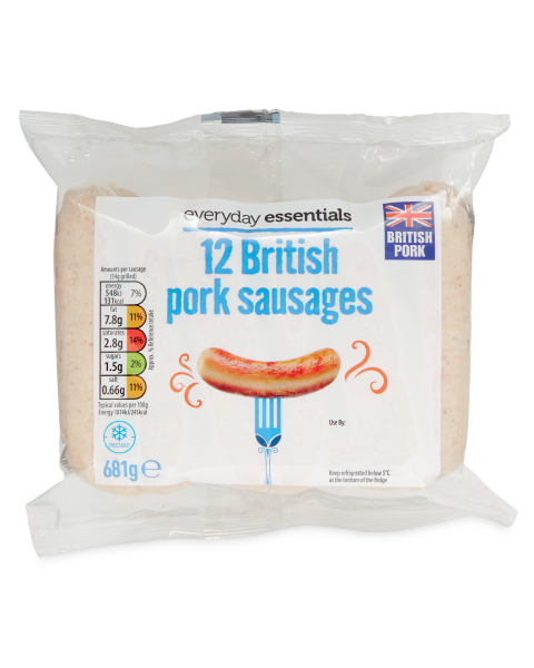 12 British Pork Sausages