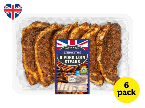 Birchwood 6 Italian Style British Pork Loin Steaks