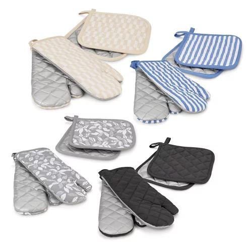 CROFTON Topflappen-/Ofenhandschuh-Set, 4-teilig
