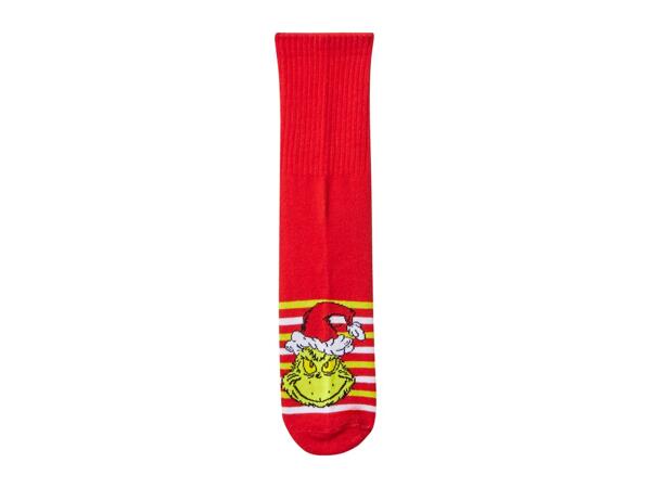 Adults' White/Red/Green Grinch Socks - 3 Pairs