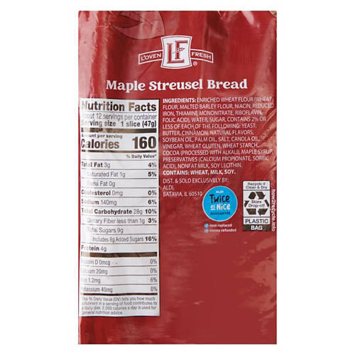 Maple Streusel Breakfast Bread, 20 oz