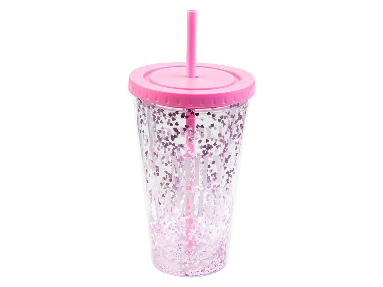Drinks Cup with Straw – Pink