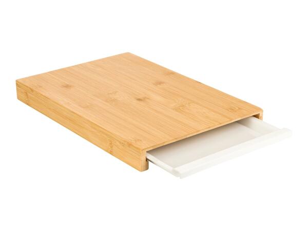 Livarno Home Bamboo Chopping Board With Pull-Out Tray
