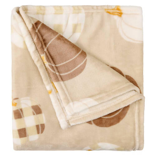 50" x 60" Super Soft & Cozy Throw Blanket - Neutral Pumpkins