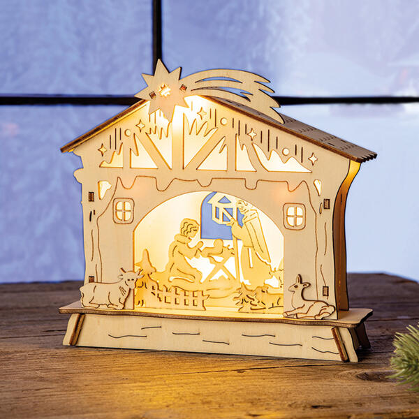 LED-Holzkrippe