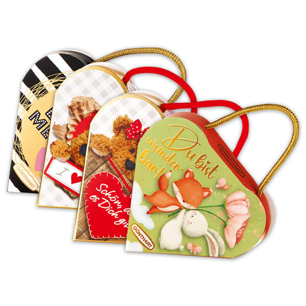 Geschenkherz mit Pralinen