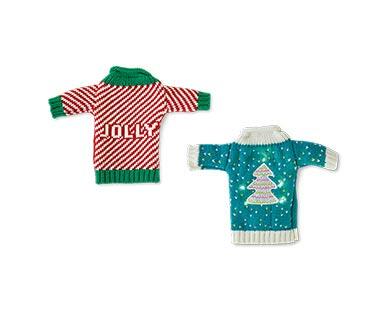 Merry Moments Ugly Sweater Wine Bottle Cover