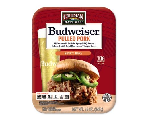 Coleman Natural 
 Budweiser Pulled Pork Classic or Spicy