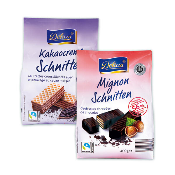 Mignon-/ Kakaocreme Schnitten