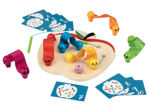 Montessori game "Apple & Worm, Dinosaur Colour Sorting, Parking or Finger Counting Game"