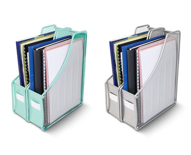 Pembrook Mesh 2-Pack Magazine Holder, 3-Tier Tray or 4-Piece Desk Organizer Set