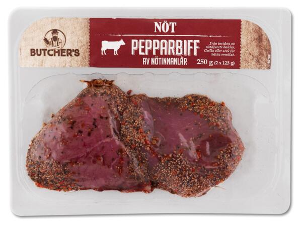 Färska pepparbiffar