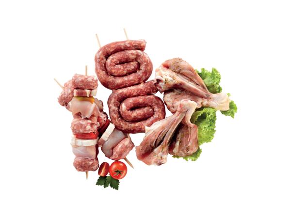 Mixed pork and chicken grill