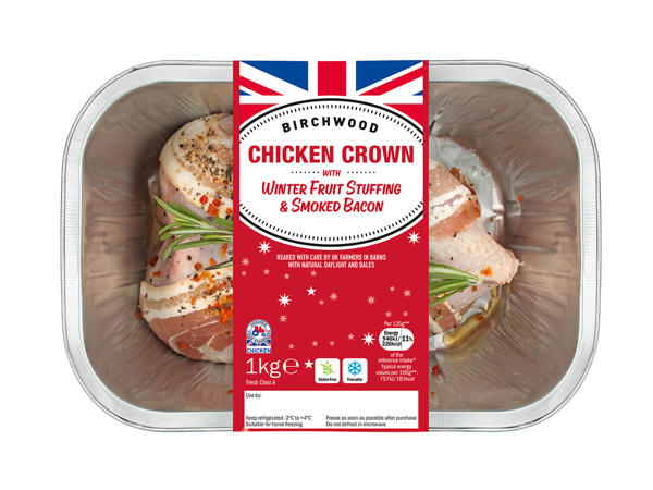 Birchwood British Chicken Crown with Winter Fruit Stuffing & Smoked Bacon