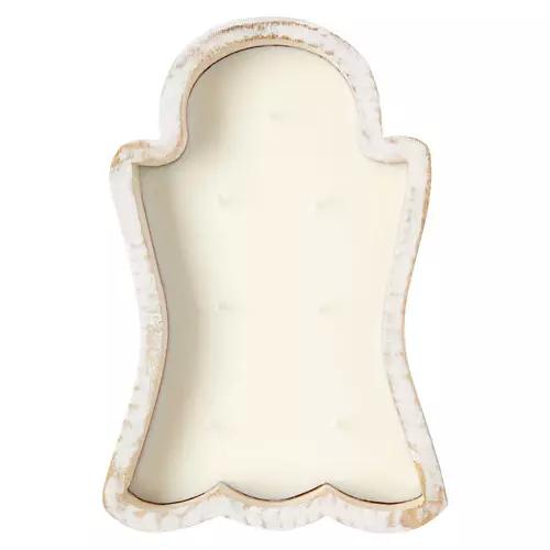 Ghost Shaped Wood Fall Icon Candle, 25 oz