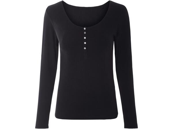 Ladies' long-sleeve ribbed top