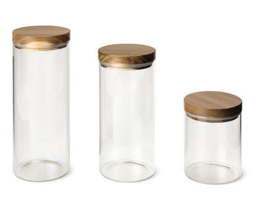 Crofton
6-Piece Glass Canister Set with Acacia Wood Lids