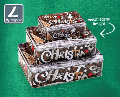 MY LIVING STYLE Weihnachts-Gebäckdosen-Set, 3-teilig