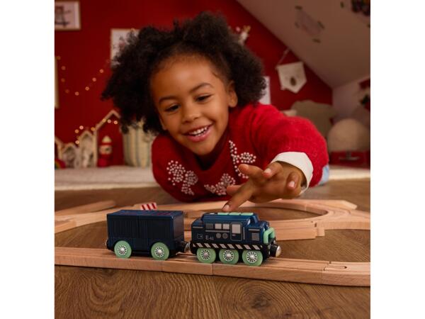 Battery-Powered Vehicle For Wooden Rail