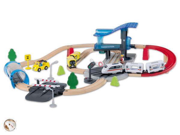 Holz Eisenbahn-Set "Dinoland/​City-Express"