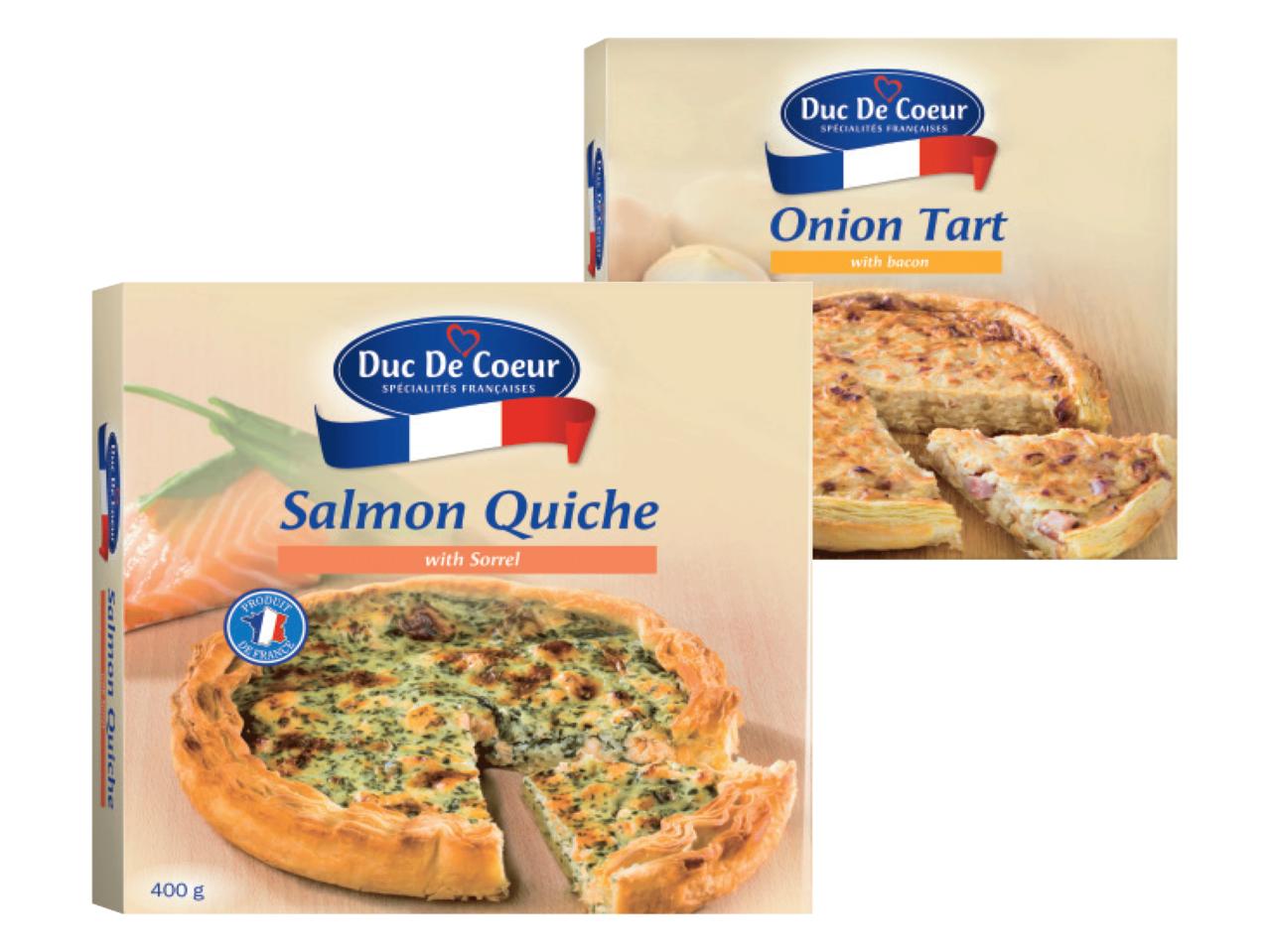 DUC DE COEUR Salmon Quiche with Sorrel