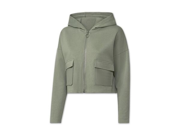 Damen Ripp-Sweatjacke
