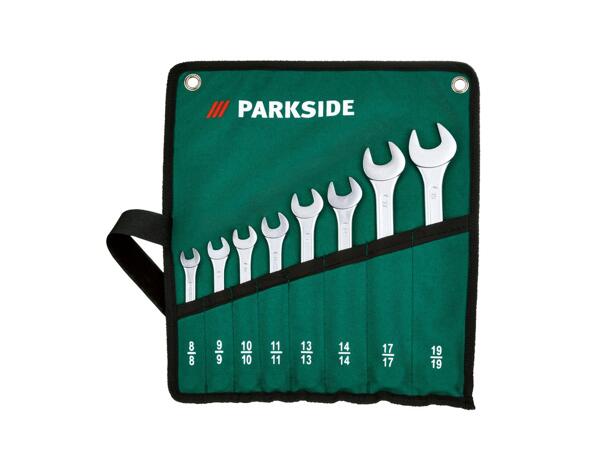Double open-end or combination spanner set, 8 pieces