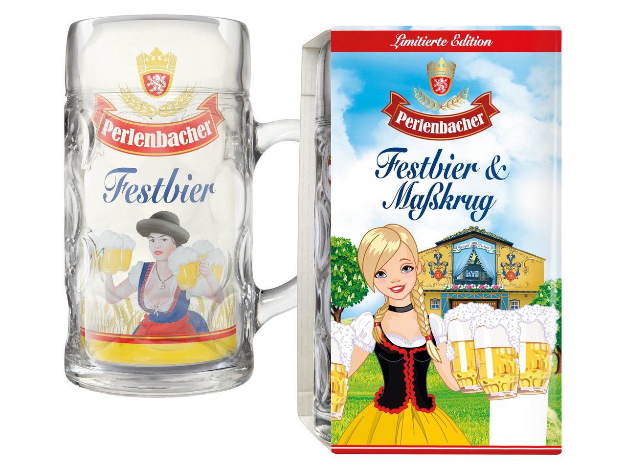 PERLENBACHER Festbier mit Maßkrug