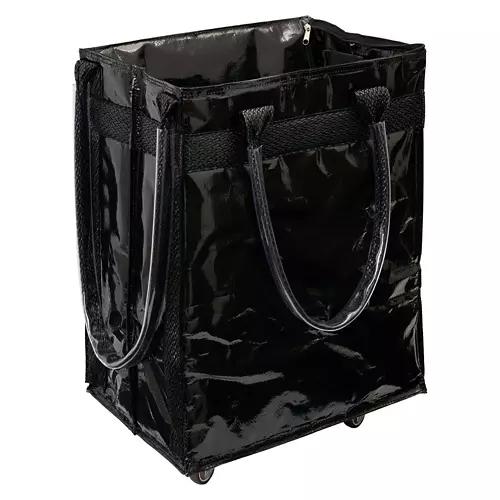 Foldable Rolling Tote - Black Metallic