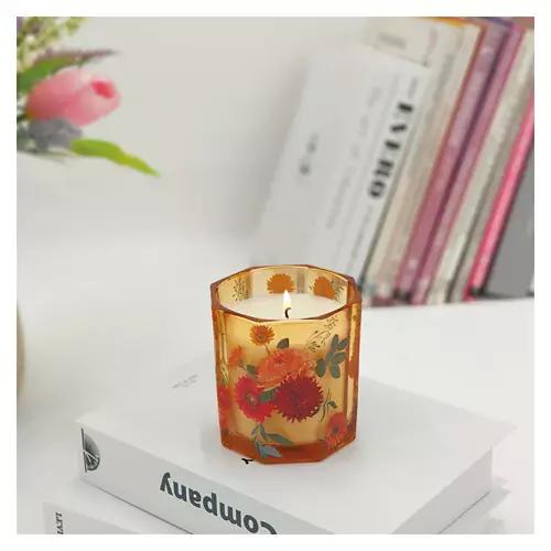 Floral Glass Scented Candle - Sunflowers