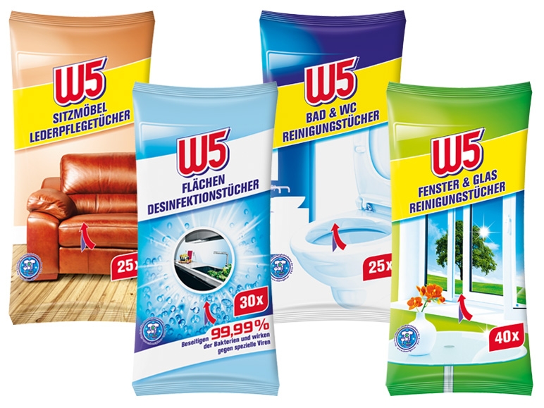 W5 Feuchte Reinigungstücher