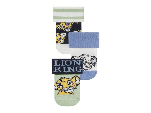 Baby Boys' Socks "Mickey Mouse, The Lion King, Winnie the Pooh", 3 pairs