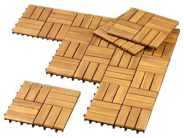 Dřevěné dlaždice, 9 kusů