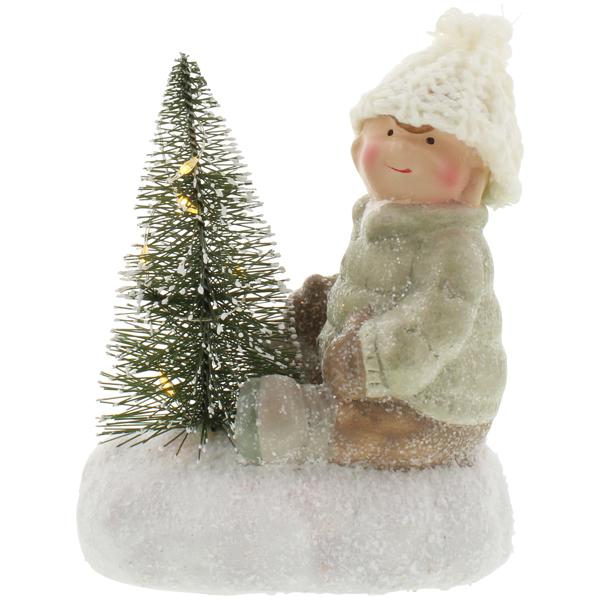 Kersttafereel met licht