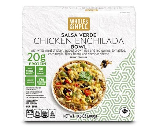 Whole & Simple 
 Chicken or Pork Enchilada Bowl