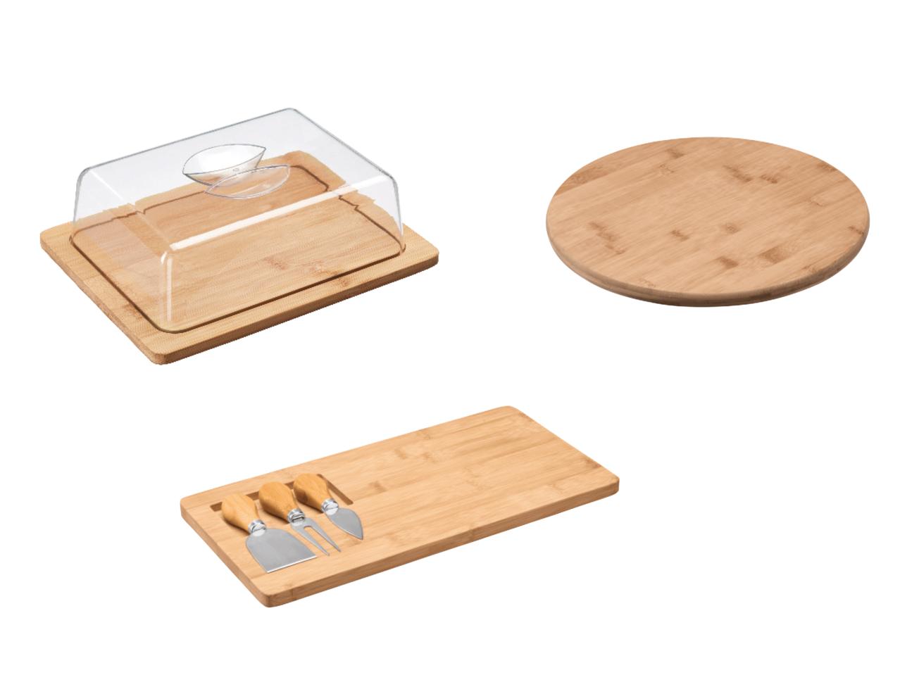 ERNESTO Bamboo Cheese Board/Cheese Cover/Rotating Plate