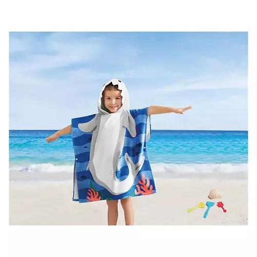 Kids Hooded Beach Towel - Shark