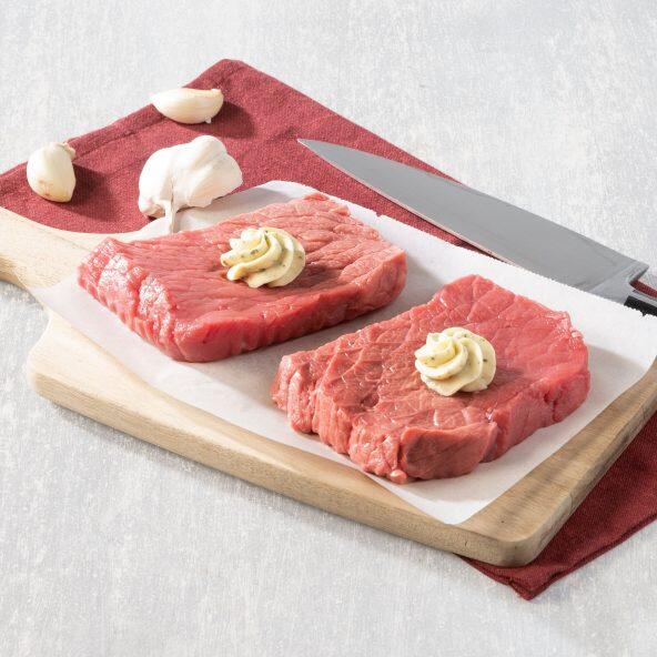 Steak mit Knoblauchbutter
