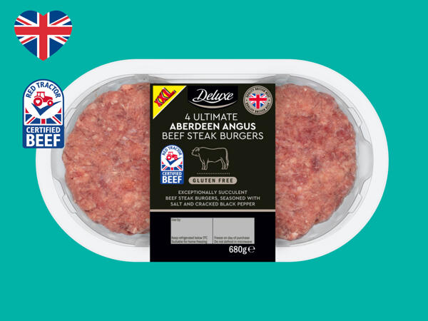 Deluxe 4 Ultimate Aberdeen Angus Beef Steak Burgers
