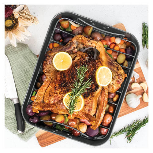Roasting Pan with Rack, Sage Gray