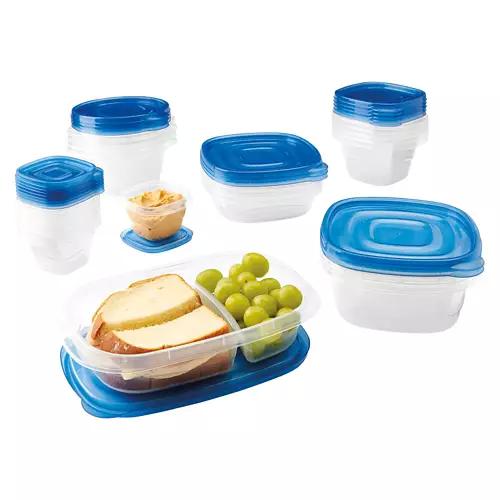 50 Piece Food Storage Containers - Blue Lid