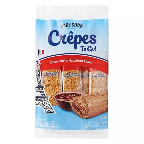 Chocolate Hazelnut Filled Crepes, 6 count